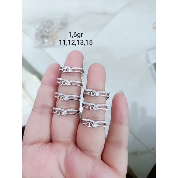 CINCIN PERAK 925 ASLI LAPIS EMAS/CINCIN DOBLE MATA PUTIH/CINCIN ASLI SILVER/CINCIN FASHION WANITA