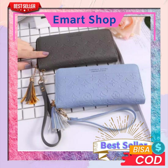 Dompet Wanita Jeux Motif Bunga Wa017P3 Korea Abg Pink Fashion Batam Wallet Bordir Import Murah  Domp