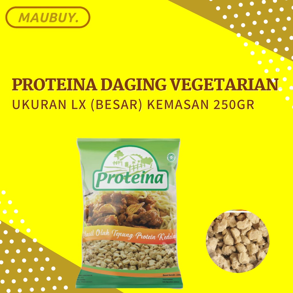 

PROTEINA DAGING NABATI UKURAN LX/BESAR VEGAN/VEGETARIAN KEMASAN 250GR