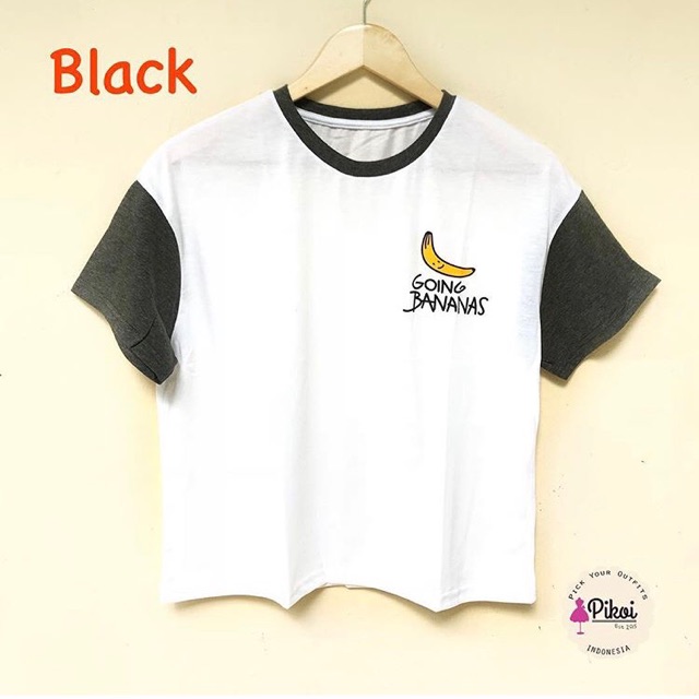 Tshirt cewek lucu / tshirt pisang murah / kaos hitam putih / tshirt cewek / tumblr tee murah / 1182