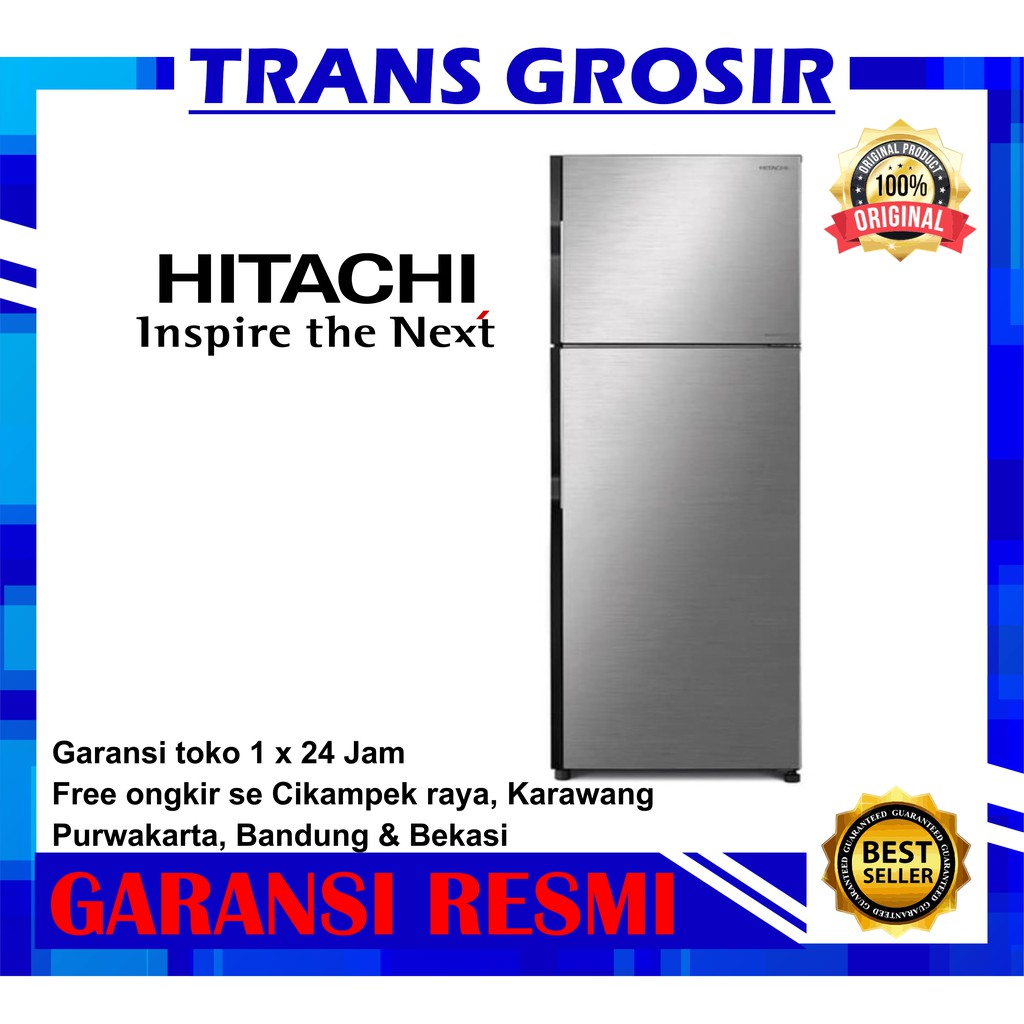 KULKAS HITACHI R-H24PGD7 Brilliant Silver KULKAS HITACHI 2 PINTU