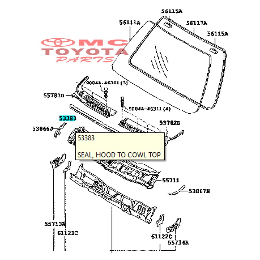 Karet Cowl Cup Kap Mesin Toyota Rush Terios 53383-BZ040