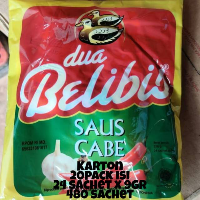 Saos Sambal Sachet Belibis DUS isi 20 pack 24s x 9 gr