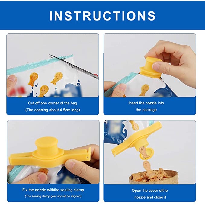1pc Creative Reuseable Sealing Clip With Lid for Food Storage