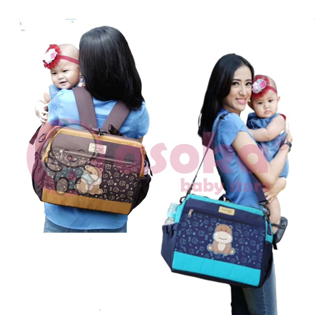 Dialogue Baby Tas Bayi 2 In 1 Saku Botol Susu Hippo DGT7141 ASOKA