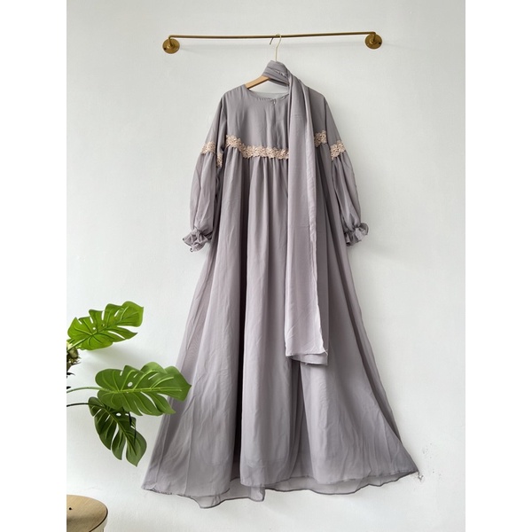 mirrana maxi set pashmina-Grey