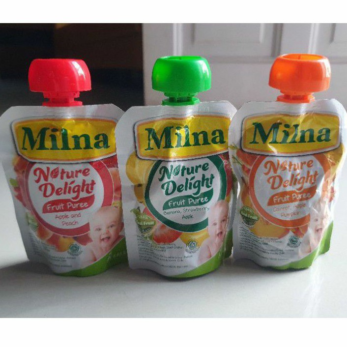 

Milna Nature Delight fruit puree buah alami makanan bayi 80gr