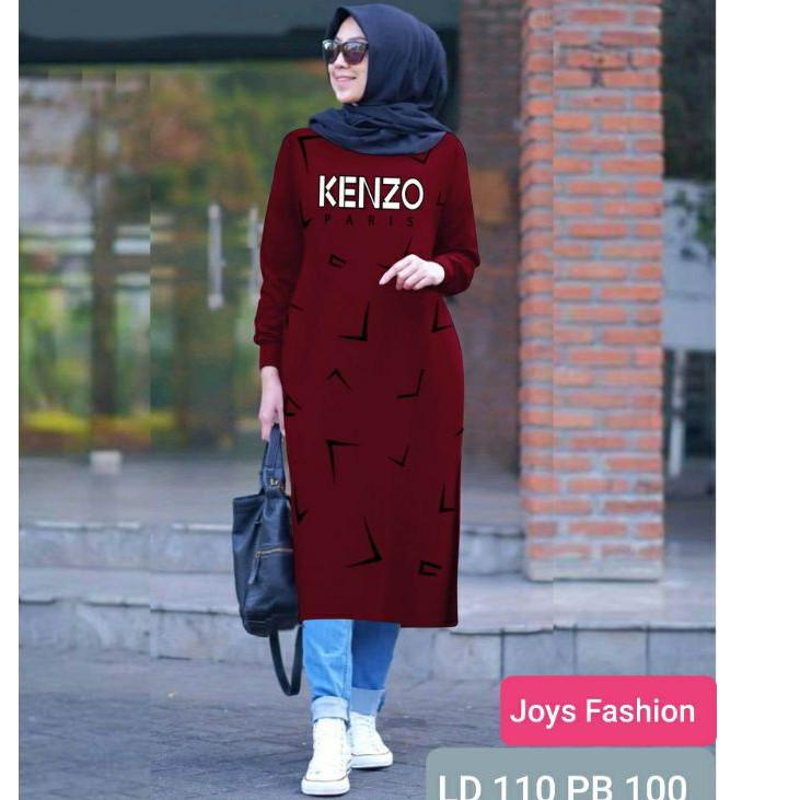 ♦ JF Atasan Tunik Kaos Babyterry Jumbo Wanita Muslimah Terbaru KENS ✲