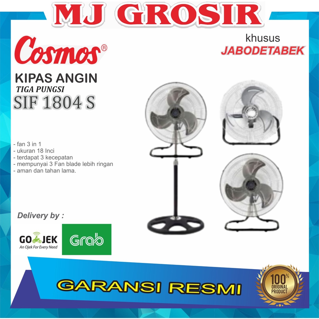 PROMO KIPAS ANGIN STAND FAN COSMOS SIF 1804 S KIPAS ANGIN BERDIRI