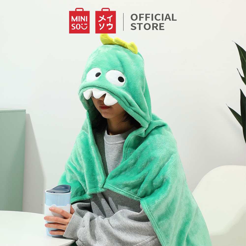 Miniso Official Selimut Hoodie Binatang Lucu Hooded Leisure Blanket Selimut Topi Karakter Fleece-2