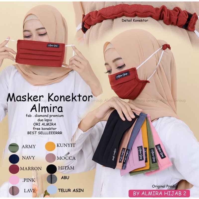 masker kain murah|masker konektor almira 2in1 by almira group|BISA COD