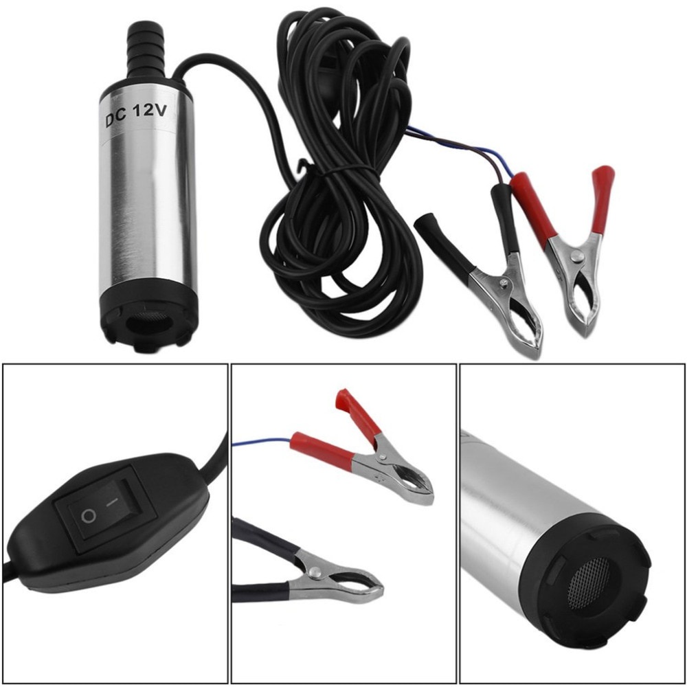 Pompa Air Minyak Oli Submersible Water Diesel Pump Transfer Oli Bensin Mobil 12V