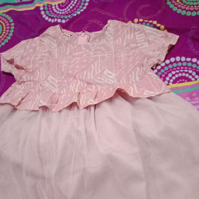 Anjani - Dress Tutu Batik Anak Biru