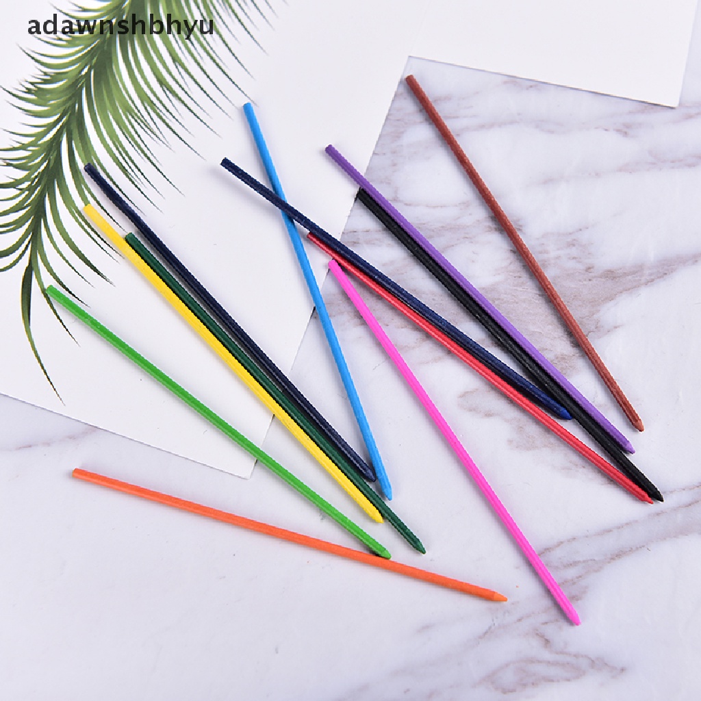 [adawnshbhyu] 1box 2.0mm Pensil Mekanik Berwarna Refill Timah Dihapus Stationary Siswa.