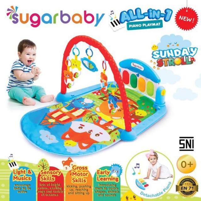 SUGARBABY Musical Play gym PIANO All in 1 | SugarBaby playgym piano bayi mainan piano | Playmat Alas-Piano Sunday Stroll