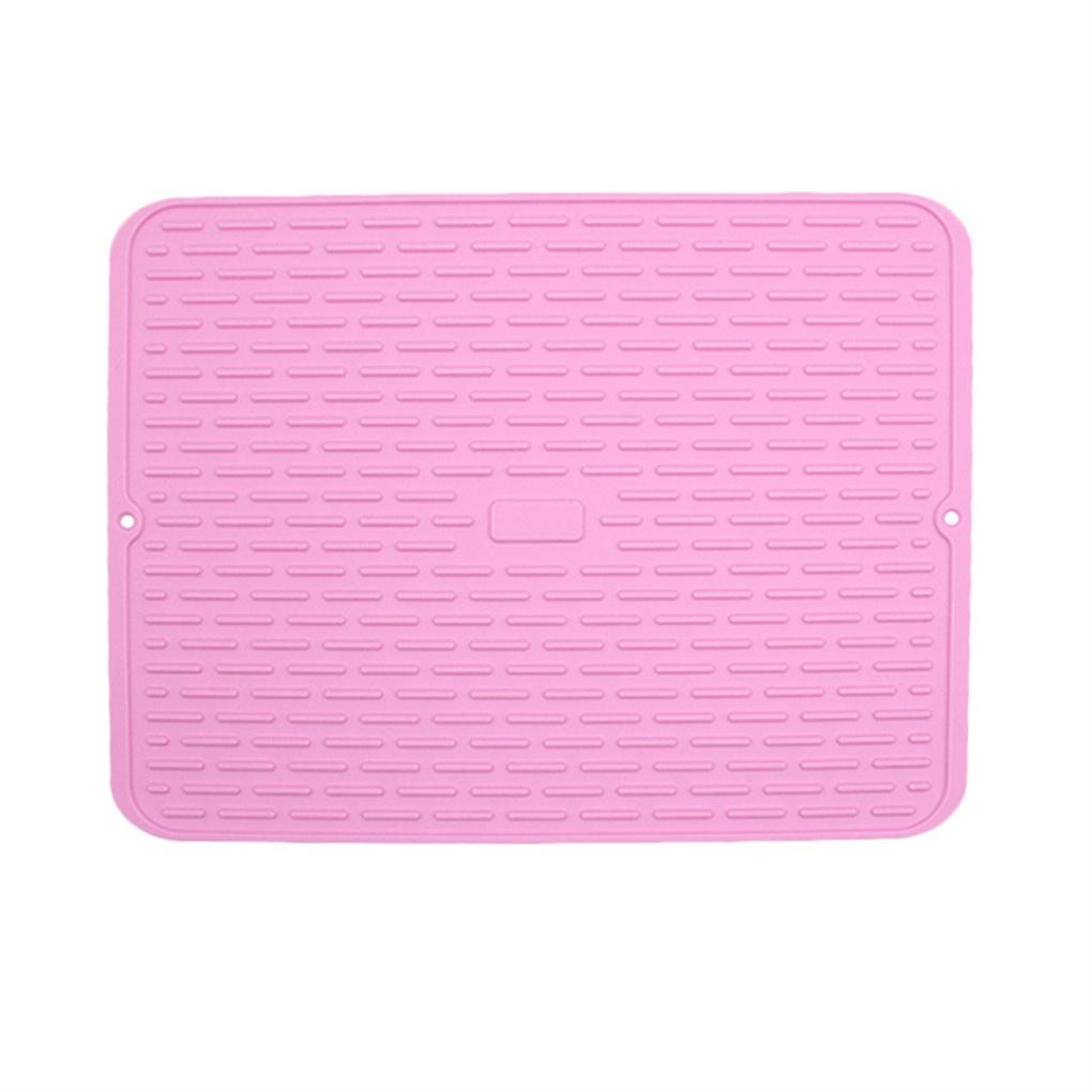 Silicone Draining Mat Non-Slip Tahan Air Tahan Panas Besar Tebal Alas Pengering Piring Indoor Aksesoris Wastafel Dapur