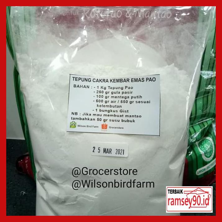 

Rytdhy- Tepung Roti Pao Mantao Bakpao Cakra Kembar Emas Repack 1Kg 7Utu7T-