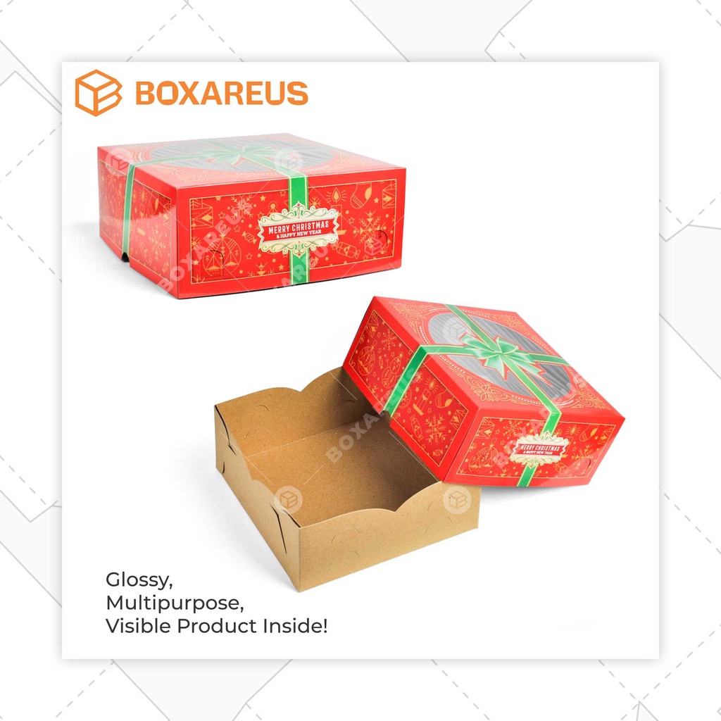 Cake Box Natal Kotak Kue Christmas Dus Packaging Kemasan | AHBX 20