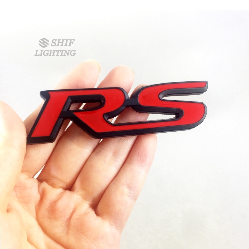 1 x  Metal RS Logo Car Auto Rear Trunk Side Emblem Badge Sticker Decal Replacement For Honda