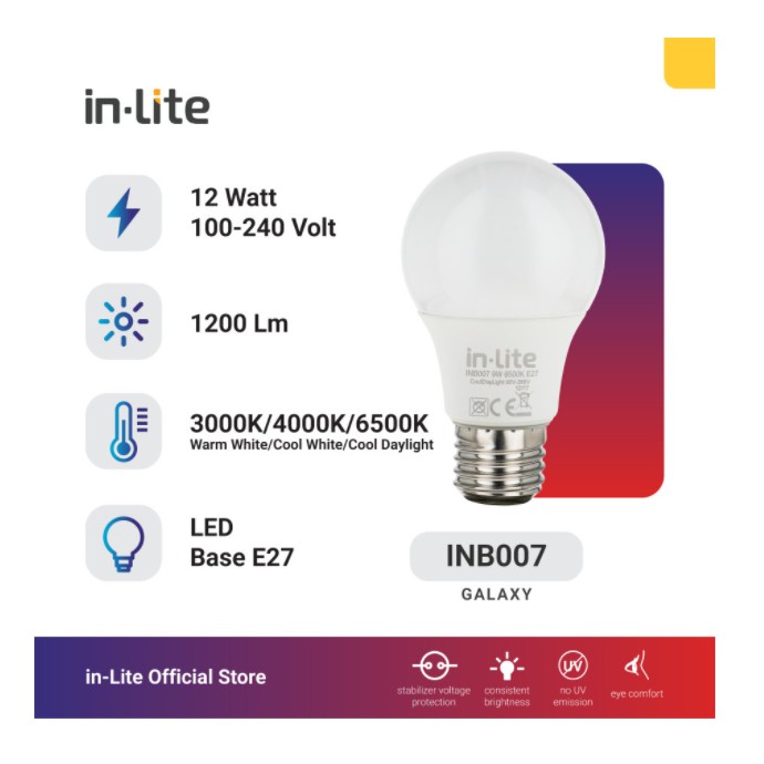 in-Lite Bohlam LED Bulb 12 Watt INB007