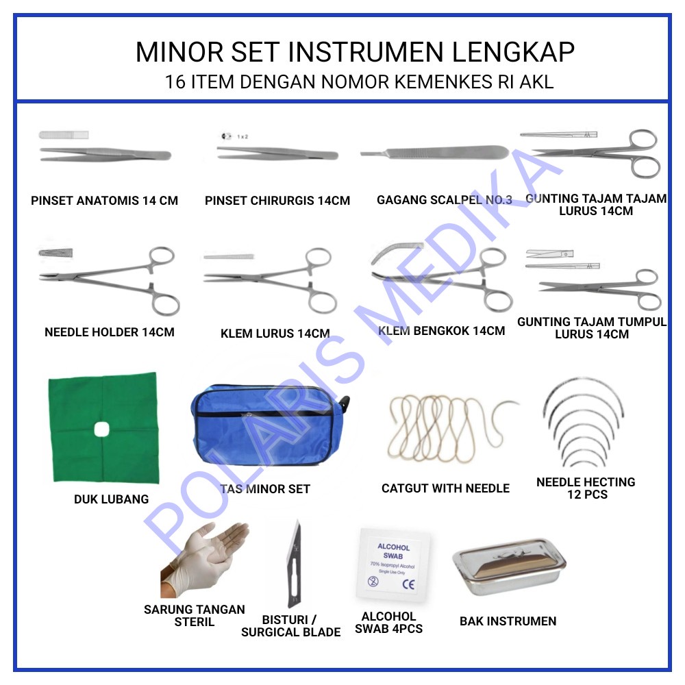 Minor Set LENGKAP / Alat Bedah Minor & Hecting