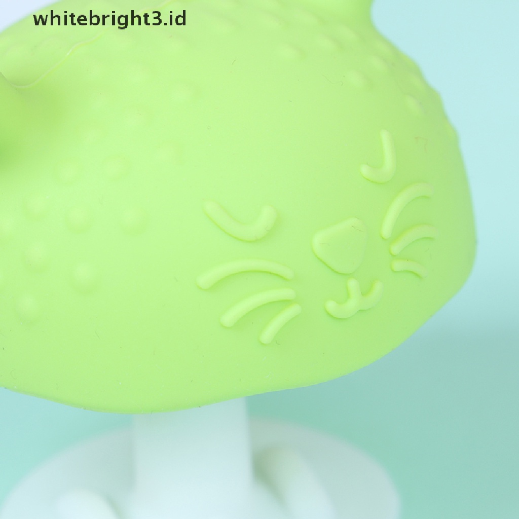 (whitebright3.id) Mainan Teether Bentuk Jamur Bahan Silikon Untuk Bayi Baru Lahir