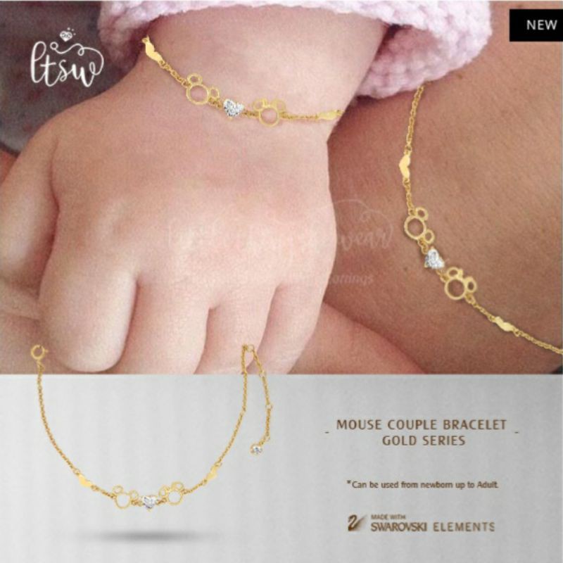 Littlethingshewear - Gelang Couple Mouse Gold (BK)