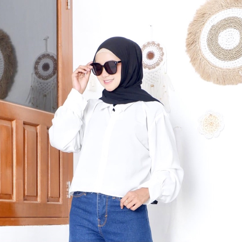 grosir_solo || KEMEJA CROP POLOS / KEMEJA WANITA OVERSIZE CROPTY / EMMA CROP / HANIN CROP