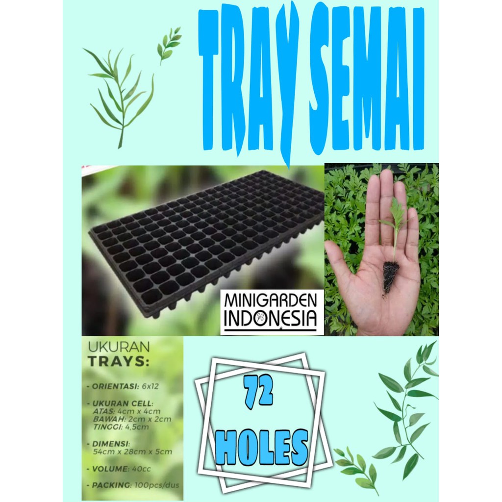 TRAY SEMAI POT TRAY 72 LUBANG Traypot Bibit Biji Nampan Benih Seedling pot Hidroponik tanaman 72hole