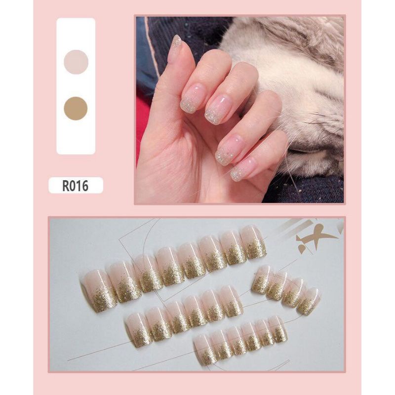 (24 pcs) Kuku Palsu 3d / Fake Nail Art dan Lem