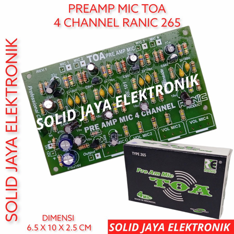 PRE AM MIC TOA 4 CHANNEL PRE AMP PREAM MIK KIT TOA MIC MIC MIKROPHONE MICRANIC 265 RANIC265 RANIC-26