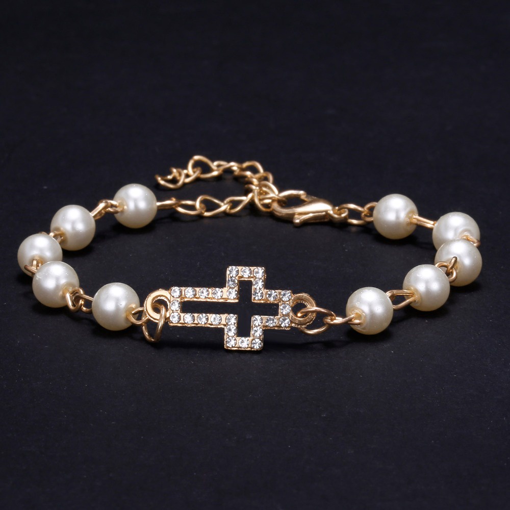 2022 Gelang Tangan Wanita Desain Bintang / Sayap Kupu-Kupu / Salib / Mutiara Imitasi Gaya Korea