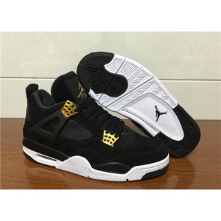 nike air jordan retro 4 royalty black metallic gold