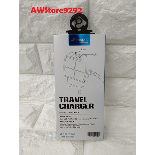 Travel Charger Kabel data USB Strength ST-02 ST02