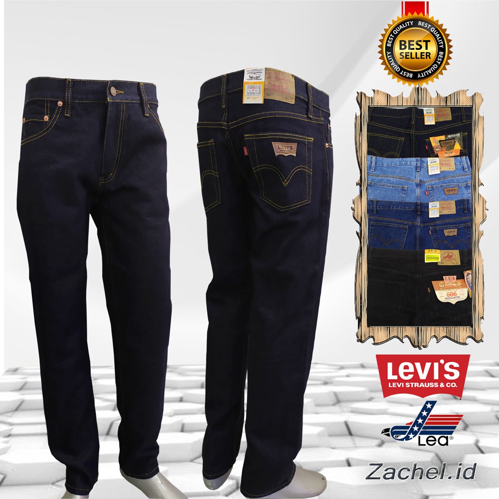 CELANA PANJANG JEANS STANDAR ATAU REGULER PRIA  MODEL KAKI LURUS BAHAN JEANS