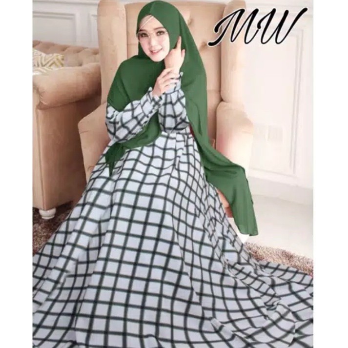 lula gamis hijau botol