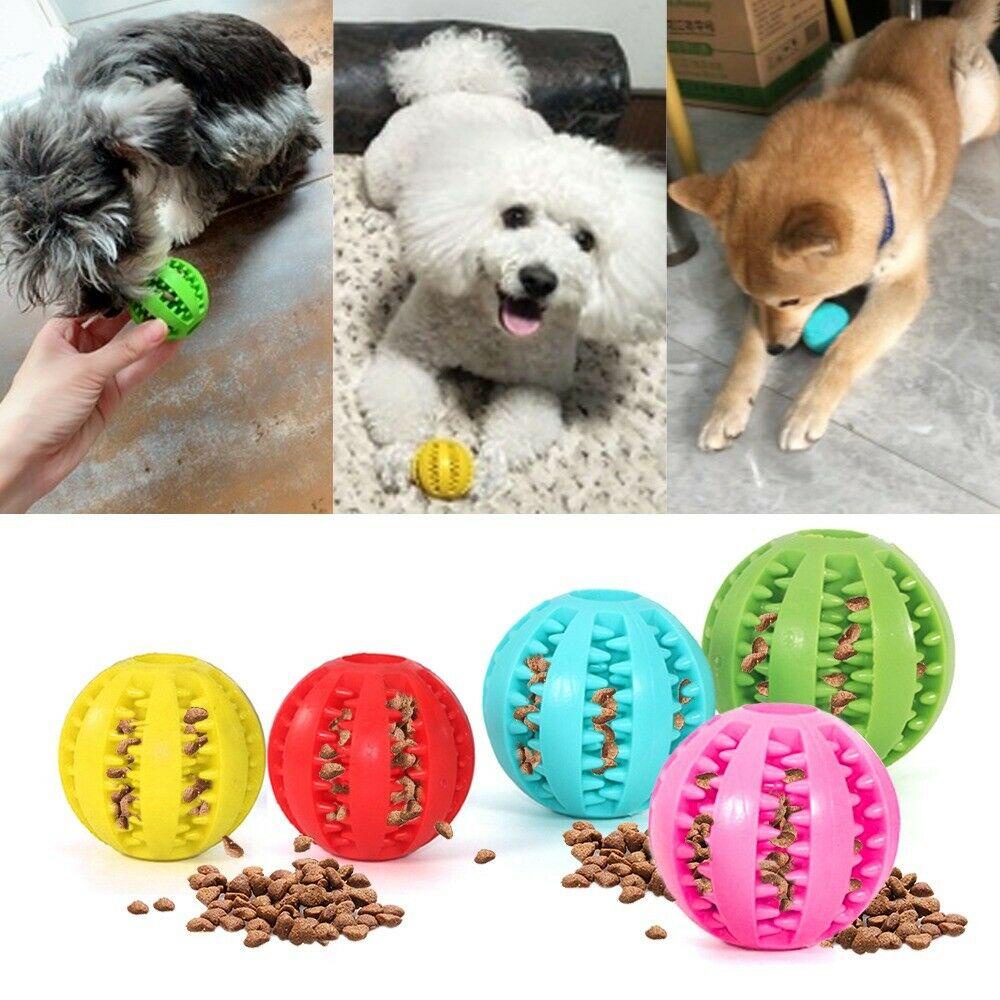 Solighter5/6cm Dispenser Makanan Elastisitas Bola Karet Tangguh-Treat Ball Mainan Bermain Anak Anjing