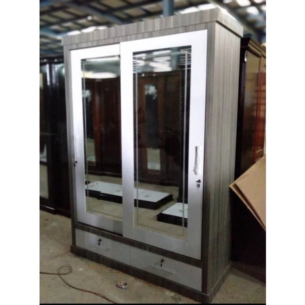 Lemari slide 3pintu hpl beragam corak
