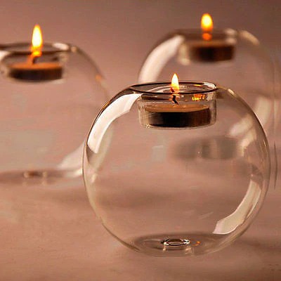 Gelas Lilin Glass Candle Holder Romantic Dinner 10cm - F001 - Transparent