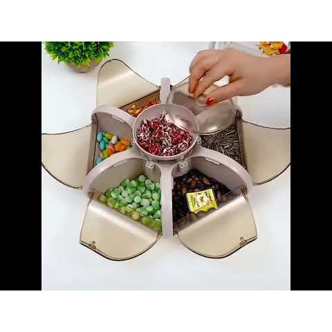 Toples Bunga Lotus 6 Tray Muat Banyak Makanan Ringan/ Toples Kue/ Toples Manisan Cocok Untuk Lebaran