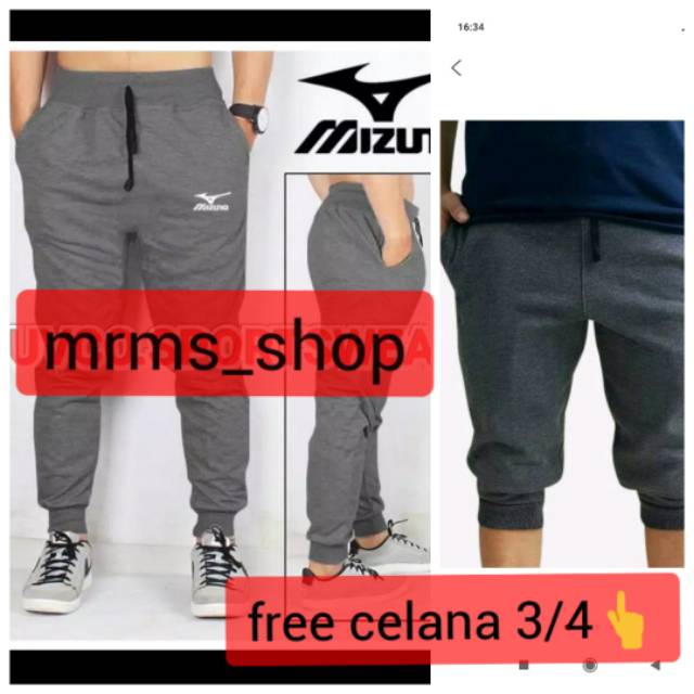 Freee dan diskon... Celana joger sport pant MZN PANJANG BONUS CELANA 3/4