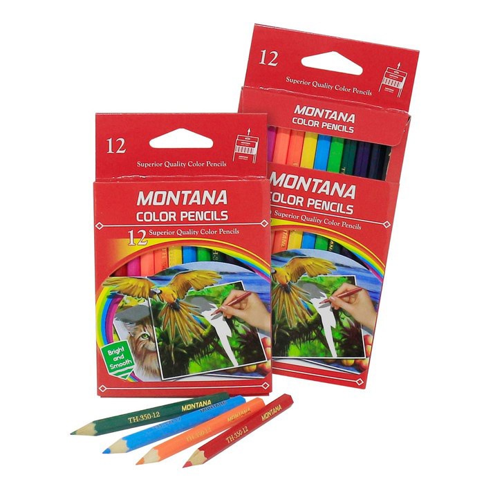 Isi 12 Pcs (1 Lusin) Pensil Warna Montana Ukuran Pendek