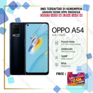 OPPO A54 6/128GB [IPX4 Water Resistant, 16MP Selfie Camera, 5000mAh Battery, 18W Fast Charging]