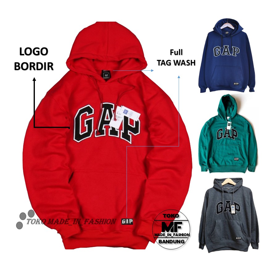 HOODIE GAP PREMIUM FULL TAG WASH MOTIF BORDIR