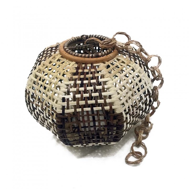 Kerajinan Tangan Sarang Kurungan Lampu Bulat Jaring Diameter 30cm Tinggi 23cm Original Indonesia