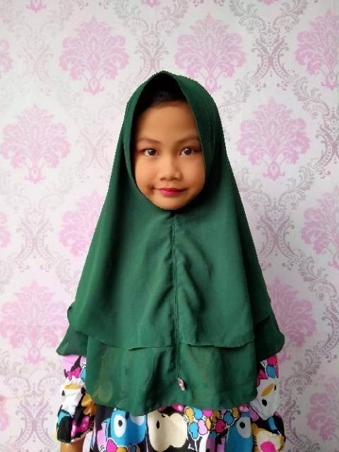 Hijab anak 2 layer/jilbab ceruty anak