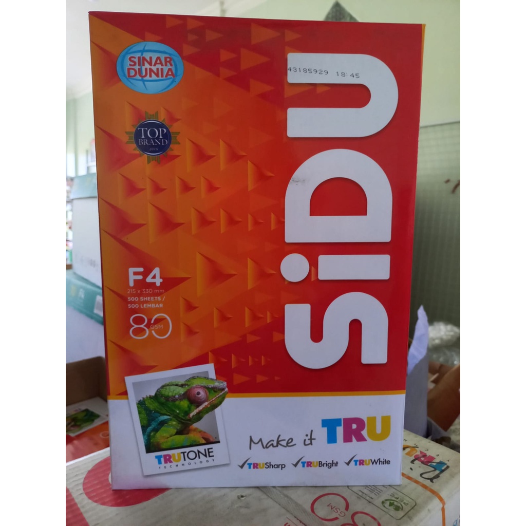 

KERTAS HVS F4 SIDU 80GSM