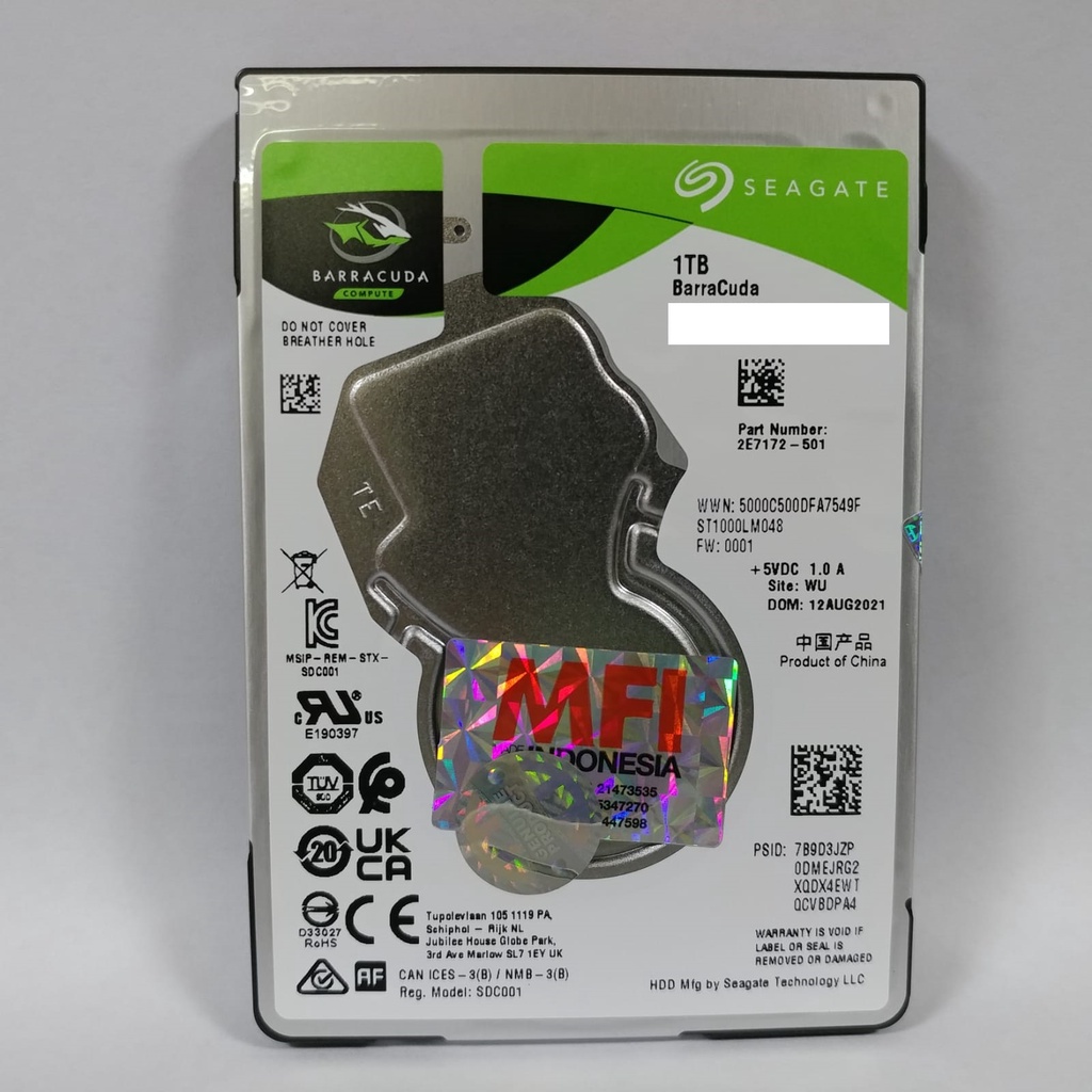 Seagate Barracuda 1TB HDD Laptop Notebook 2.5 inch Garansi Resmi MFI Harddisk