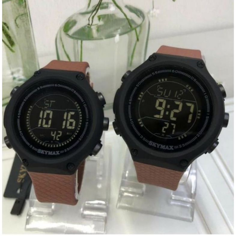 SKYMAX_JAM TANGAN COUPLE UNISEK PRIA &amp; WANITA STRAP RUBER BISA BAWA BERENANG COD