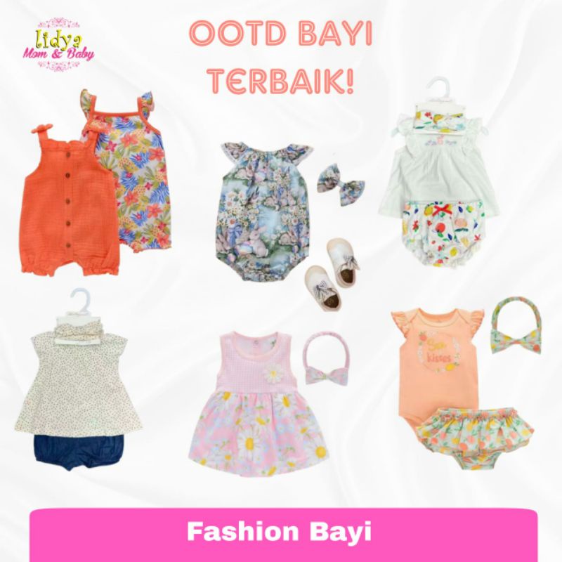 JUMPER BAYI PEREMPUAN DARI NEWBORN JUMPER 3in1 SET